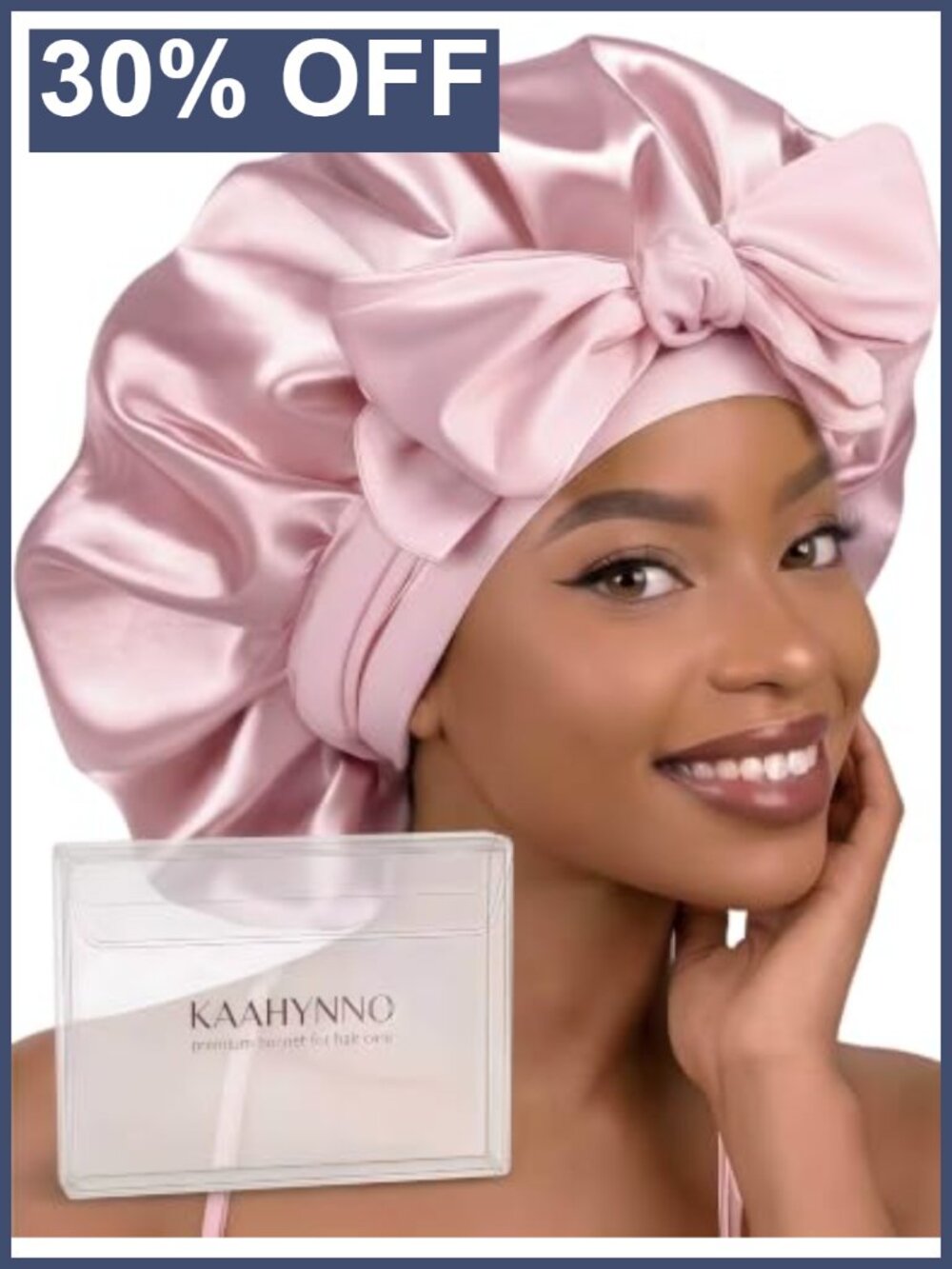 Double-Sided Charmeuse Satin Adjustable Tie Hair Bonnet for Sleeping Curly Hair
